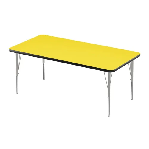Vista 54 de Correll - Mesa rectangular de actividades para el aula de 30 x 60 pulgadas, altura ajustable (19-29 pulgadas), parte superior de granito gris, borde