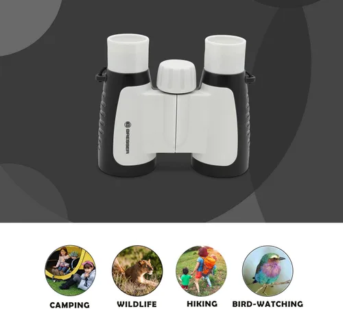 Vista 6 de Bresser Binoculares reales de alta resolución de 3 x 30 para niños a partir de 3 años para exteriores observación de aves, viajes y playa, gran