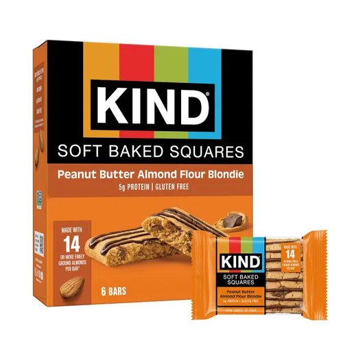 Vista 9 de KIND Cuadrados horneados suaves, brownie de harina de almendras y chocolate, sin gluten, barras de aperitivos saludables, 0.18 onzas de proteína, 6