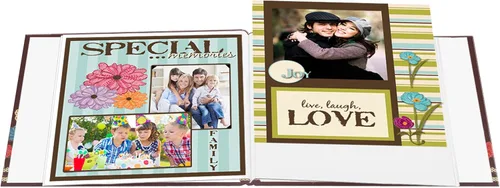 Vista 3 de Pioneer Photo Albums 20 páginas de diseño impreso con marco elevado para jardín, álbum de recortes para páginas de 8 x 8 pulgadas, transparente