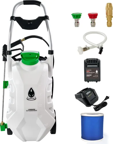 Vista 8 de Pulverizador de mochila de 4 galones, pulverizador de mochila autolimpiante alimentado por batería para deshierbe, limpieza, sin límite