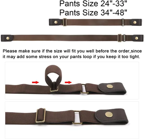 Vista 5 de Sin hebilla cinturón elástico para mujeres hombres cinturón de cintura de hasta 72 pulgadas para jeans