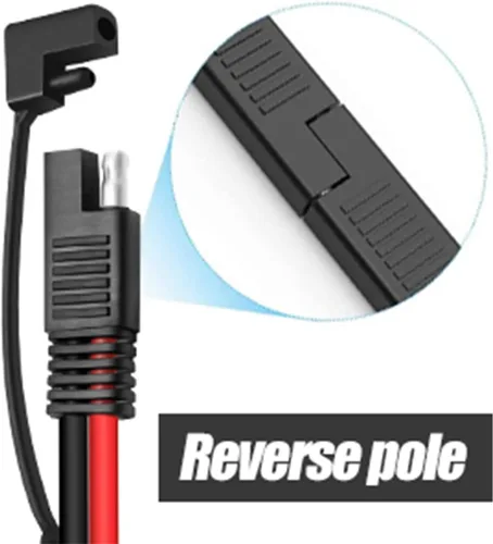 Vista 4 de Cable de conector automotriz de alimentación SAE CC de 10 AWG, divisor en Y, cable de extensión SAE 1 a 2, apto para conexión y transferencia