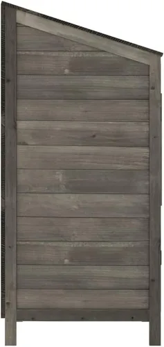 Vista 5 de Cobertizo de almacenamiento de madera para jardín, gabinete de almacenamiento de abeto de madera maciza, cobertizo de herramientas de madera