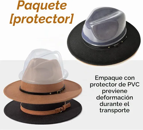 Vista 7 de Lisianthus Paquete de 2 Sombreros Fedora Clásicos de Ala Ancha con Hebilla de Cinturón para Hombre y Mujer Conjunto 1