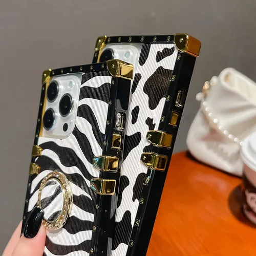 Vista 4 de Funda para Samsung Galaxy Note 8, diseño de moda, lindo patrón de leopardo, protección suave para maletero con soporte de anillo para mujeres y B-Oro