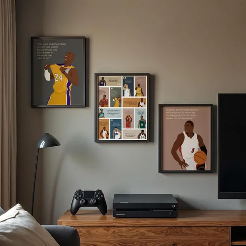 Vista 8 de LOLUIS Arte de pared motivacional, citas inspiradoras de baloncesto, sin marco, 8 x 10 pulgadas, ilustraciones dibujadas a mano, dormitorio