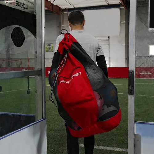 Vista 5 de PowerNet Carli Lloyd - Paquete de red portátil estilo arco y bolsa de transporte de pelota grande, configuración rápida ultra portátil, portería