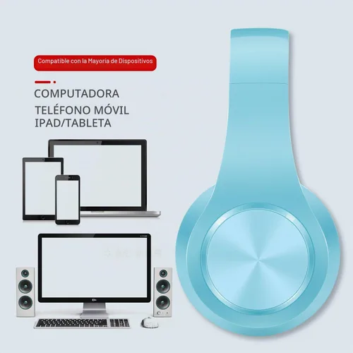Vista 4 de Rat Tail V5.3 Auriculares Bluetooth estéreo inalámbricos sobre la oreja Azul
