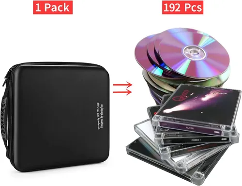 Vista 2 de LIOVODE Funda para DVD, estuche de CD EVA, organizador de almacenamiento, portátil, protector de DVD, soporte para billetera para coche CD Holder