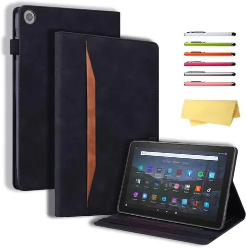 Vista 16 de Funda para Kindle Fire HD 8 de 8ª/7ª/6ª generación (2016/2017/2018) con soporte, soporte para lápices, bolsillos