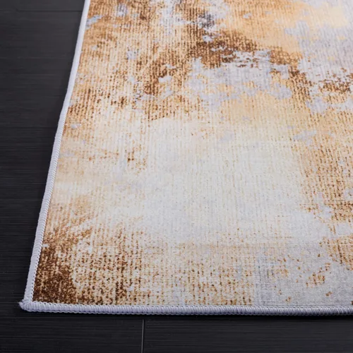 Vista 3 de SAFAVIEH Tacoma Collection - Alfombra de área de 2 pies 6 pulgadas x 6 pies, gris y dorado, antideslizante y fácil de limpiar, ideal para sala