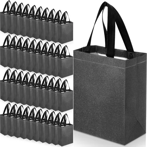 Vista 28 de Eccliy - 80 bolsas de regalo reutilizables, tamaño mediano, color negro