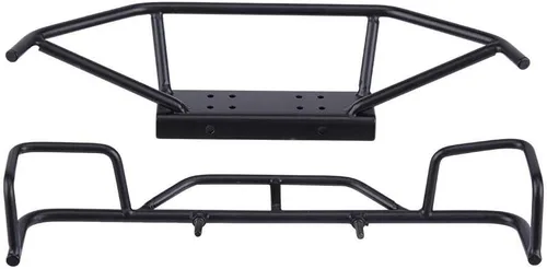 Vista 2 de Parachoques de coche RC, parachoques delantero trasero de metal para parachoques de oruga RC escala 1/10 con protección resistente para entusiastas