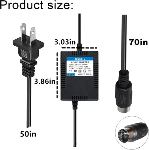 Vista 7 de Adaptador 9VCA para mezclador Korg KM2 Karma N1 N1R N5 N5EX TR TR88 Triton LE sintetizador Triton Rack SP500 Piano digital TP-2 Preamplificador
