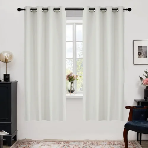 Vista 22 de Deconovo - Cortinas opacas 100% ligeras de lino sintético para dormitorio, cortinas térmicas aisladas para reducir el ruido para comedor, sala