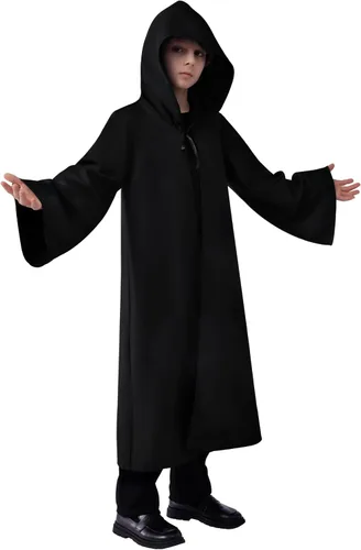 Vista 3 de Spooktacular Creations Disfraz de Halloween para niños, túnica con capucha para niños, túnica con capucha para fiestas de Halloween y cosplay