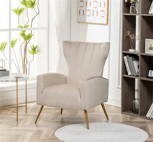Vista 7 de Container Furniture Direct Silla moderna de terciopelo con diseño capitoné para dormitorio, oficina o sala de estar con elegantes patas de metal