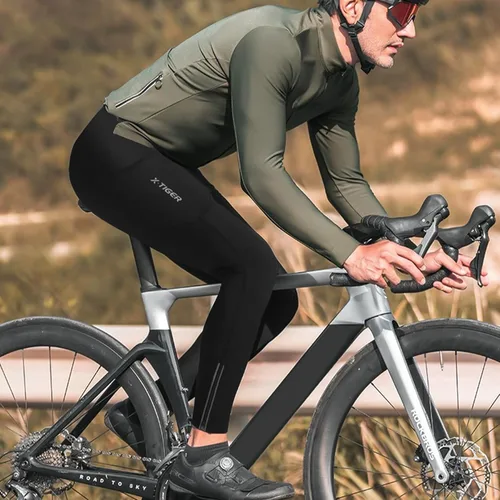 Vista 7 de X-TIGER Pantalones de bicicleta térmicos 5D acolchados para hombre, con 3 bolsillos, para montar en invierno, montaña, carretera, ciclismo