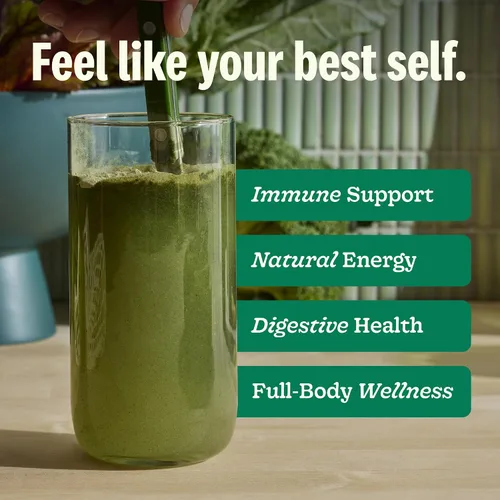 Vista 3 de Suja Organic Greens - Mezcla probiótica en polvo, espirulina, bebida diaria de superalimentos o mezcla de batidos para apoyo inmunológico, digestión