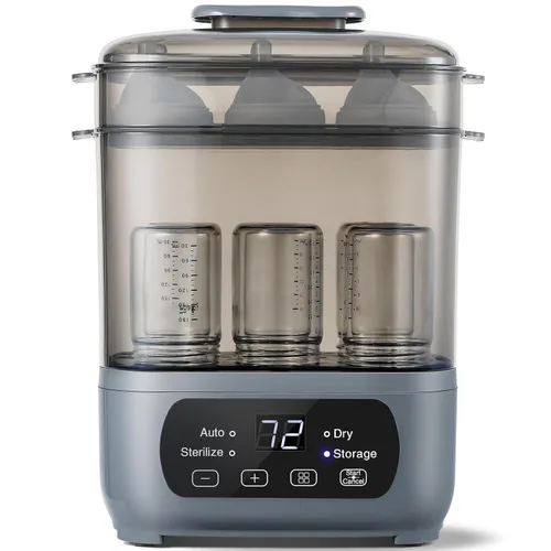 Vista 10 de AMZBABYCHEF Esterilizador y secador de biberones eléctrico, esterilizador y secador de vapor para biberones, esterilizador y secador de biberones 4