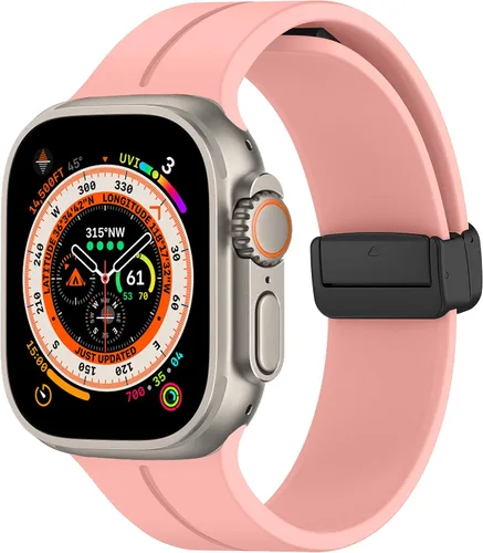 Vista 9 de Correa magnética para Apple Watch Ultra/2 de 1.929 in, 1.772 in, 1.732 in, 1.811 in, 1.654 in, 1.614 in, 1.575 in, correa de silicona deportiva
