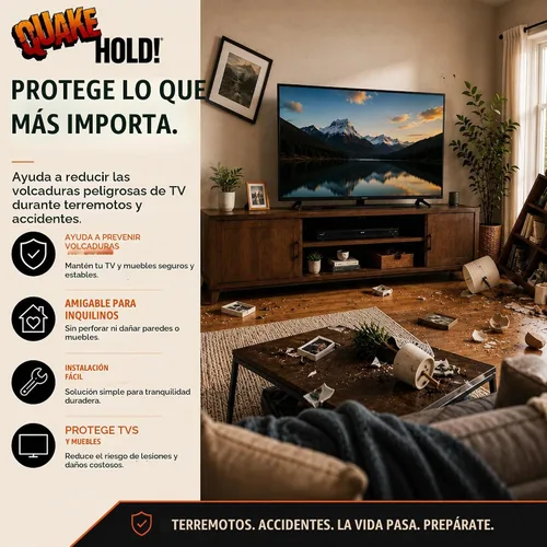 Vista 6 de Quakehold! 4164 Juego de correas para muebles, color blanco, 4164