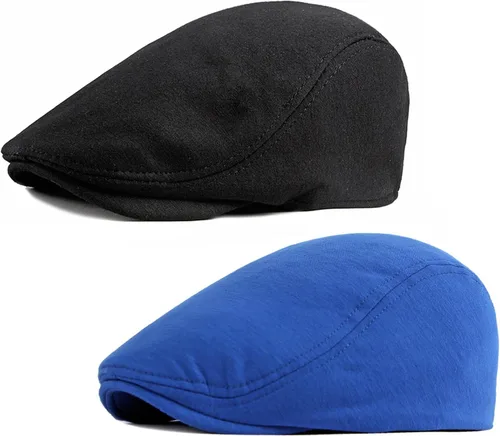Vista 13 de DIYDECAL Paquete de 2 gorras planas para hombre Ivy Gatsby Newsboy