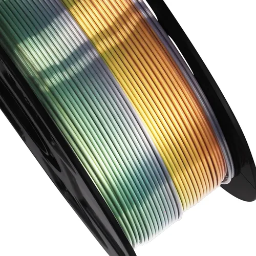 Vista 2 de Bblife - Filamento PLA multicolor de arcoíris, brillante, cambia rápidamente de color y tiene un efecto sedoso, material para impresión 3D, 2.2