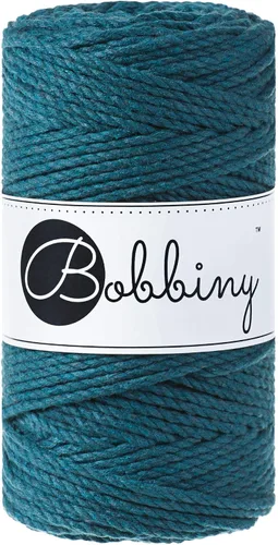 Vista 33 de Bobbiny Cordón de macramé regular de 0.118 in y 3 capas (aguamarina), 108yds/330 pies (100% algodón reciclado)