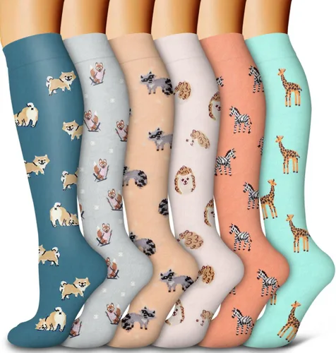 Vista 18 de Bluemaple Paquete de 6 calcetines de compresión de cobre para mujeres y hombres, el mejor apoyo para médicos, correr, enfermería, atletismo