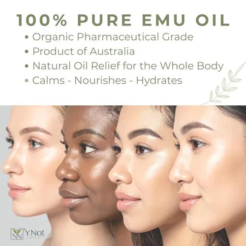 Vista 3 de Y Not Natural Aceite de emú puro – Humedad orgánica para cara, cuerpo, cabello, cuero cabelludo y uñas, rico en Omega 3-6-9, vitaminas y minerales