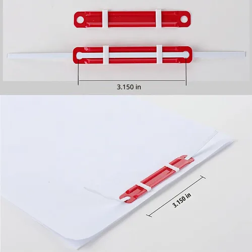 Vista 3 de 100 sujetadores de papel de plástico coloridos sujetadores de archivos de documentos de plástico de 2 agujeros, clips de carpeta de papel
