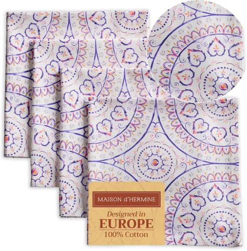 Vista 91 de Maison d' Hermine Juego de 4 servilletas de tela 100% algodón, suaves y duraderas, servilletas cuadradas reutilizables para uso diario, lavables