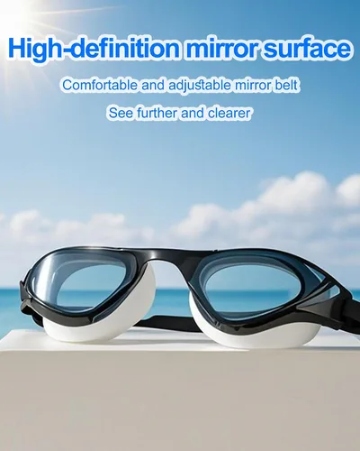 Vista 9 de Gafas de natación, visión súper clara, gafas de natación para adultos, adecuadas para todo tipo de programas de natación Negro Blanco