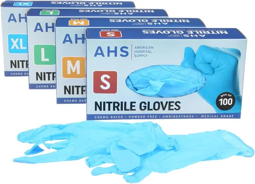 Vista 6 de American Hospital Supply Guantes de nitrilo, paquete de guantes de quimioterapia, sin polvo, de grado médico, guantes de examen Industrial