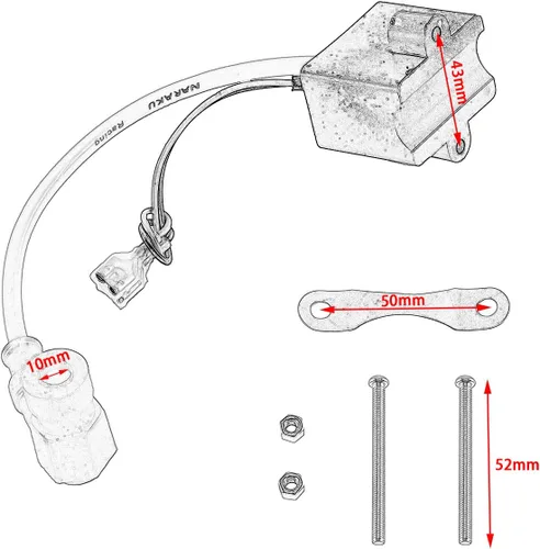 Vista 2 de Kit de bobina de encendido CDI de alto rendimiento para bicicleta motorizada con motor de 2 tiempos de 49cc-80cc