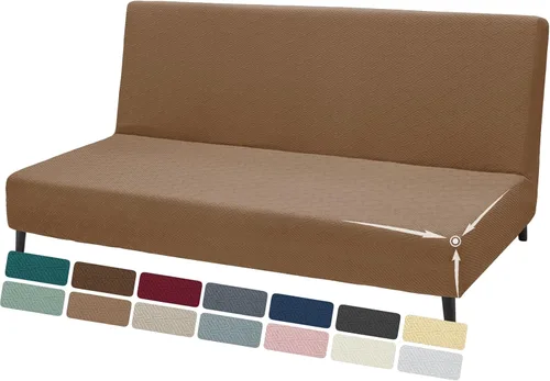 Vista 19 de ZNSAYOTX - Fundas elásticas para futón de tamaño completo 2025, fundas para sofá cama sin brazos de moda, funda de futón suave y duradera para cama