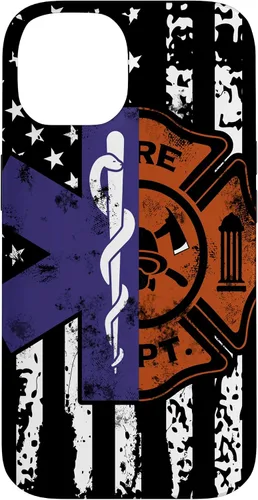 Vista 4 de EMT Firefighter Fire Rescue EMT - Funda de regalo con bandera americana para iPhone 17