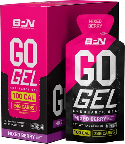 Vista 8 de BARE PERFORMANCE NUTRITION, BPN Go Gel Endurance, 0.94 onzas de carbohidratos y 100 calorías por paquete, vegano + gel para correr sin gluten, 10
