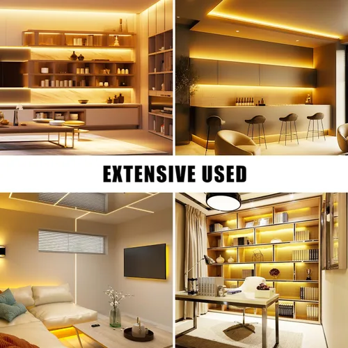 Vista 7 de COB - Tira de luz LED con certificación UL, CC de 12 V, tira de luz LED flexible, superbrillante, regulable, 16.4 pies, 1600 LED, de alta densidad