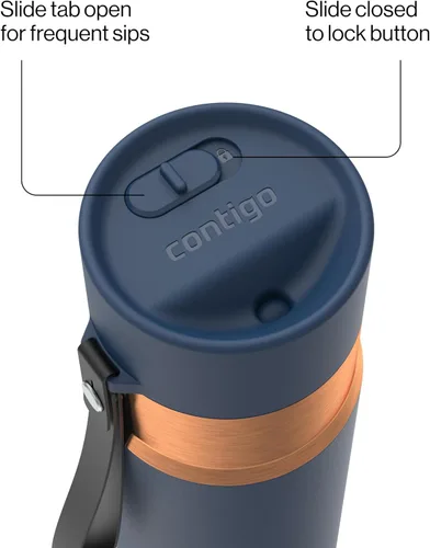 Vista 3 de Contigo AUTOSEAL - Botella de agua de acero inoxidable con aislamiento al Abismo Bronce