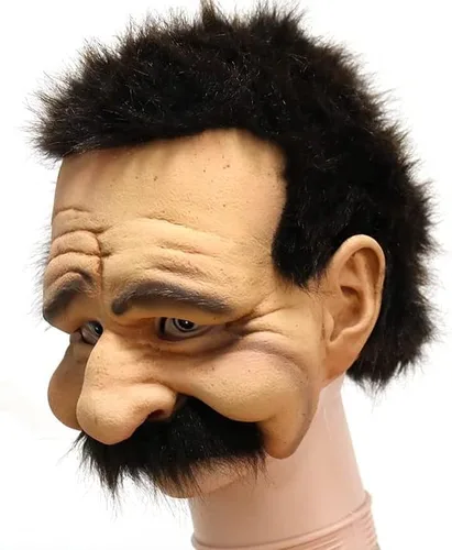 Vista 2 de Máscara de látex de media cabeza con sonrisa alegre para abuelos