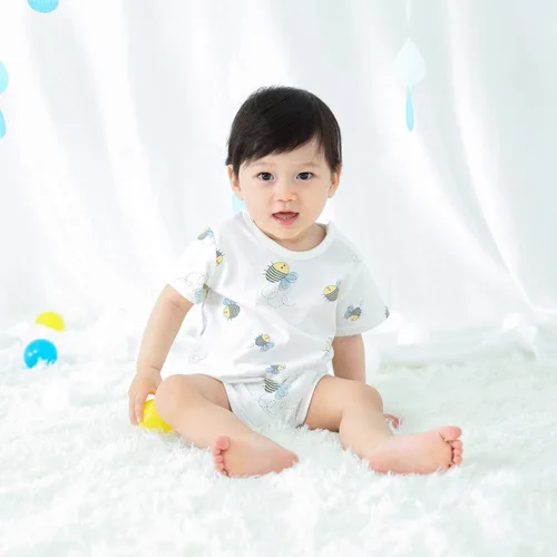 Vista 2 de pureborn Mameluco de algodón súper suave para bebés niños y niñas de 0 a 24 meses