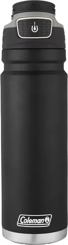 Vista 3 de Coleman Autoseal FreeFlow - Botella de agua de acero inoxidable, color negro, 24 onzas