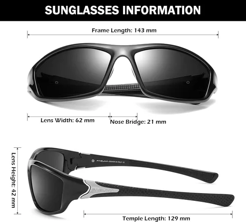 Vista 3 de Gafas de sol polarizadas para hombre ciclismo conducir pesca 100 protección UV
