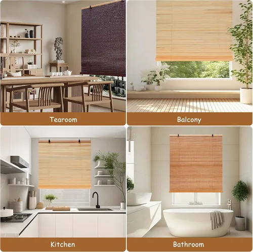 Vista 5 de Persianas de bambú para ventanas, persianas de bambú para patio al aire libre, tamaño personalizado, protección de privacidad, fácil instalación
