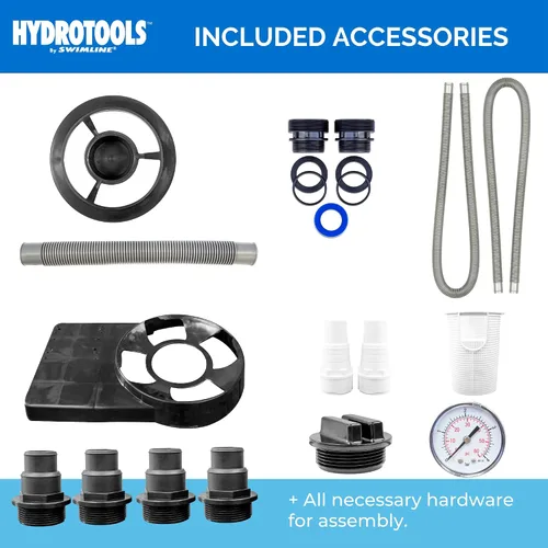 Vista 8 de HYDROTOOLS Bombas de filtro de arena y cartucho para piscinas sobre el suelo Sistemas de limpieza de 12-16 pulgadas y 8-40 SF Opciones de bomba