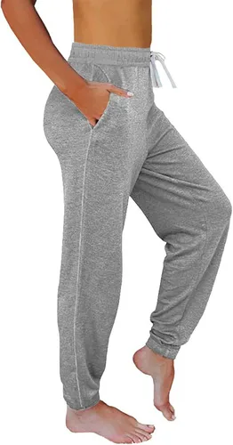 Vista 2 de Pantalones de yoga holgados para mujer, de cintura alta, con bolsillos, ropa deportiva, pantalones deportivos para entrenamiento