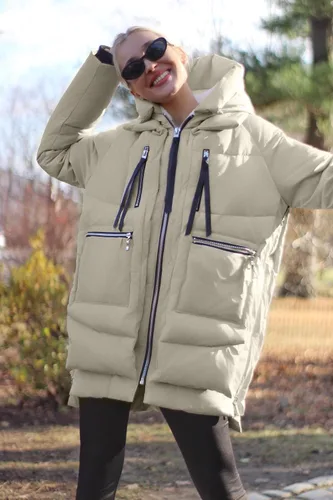 Vista 3 de Orolay - Chaqueta de plumón engrosada para mujer Beige